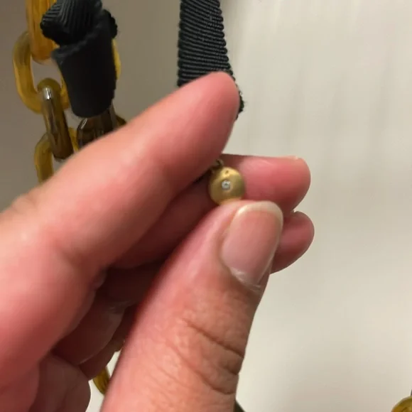 J Crew Tortoise Black Grosgrain Ribbon Necklace - Picture 7 of 8